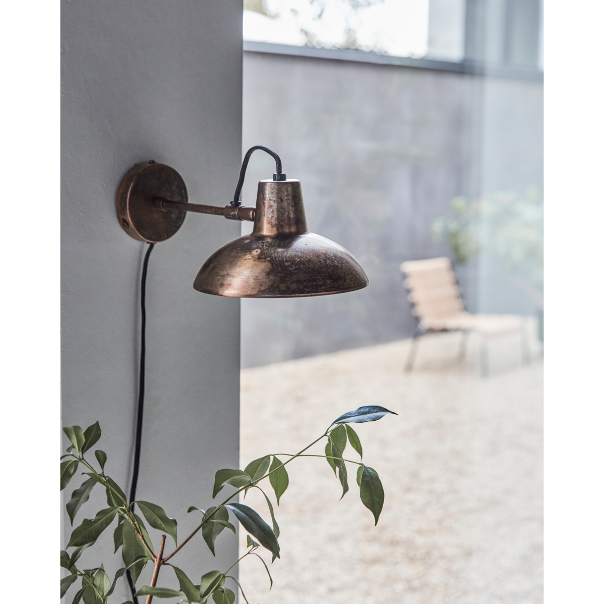 Wall lamp, hddesk, antique brown