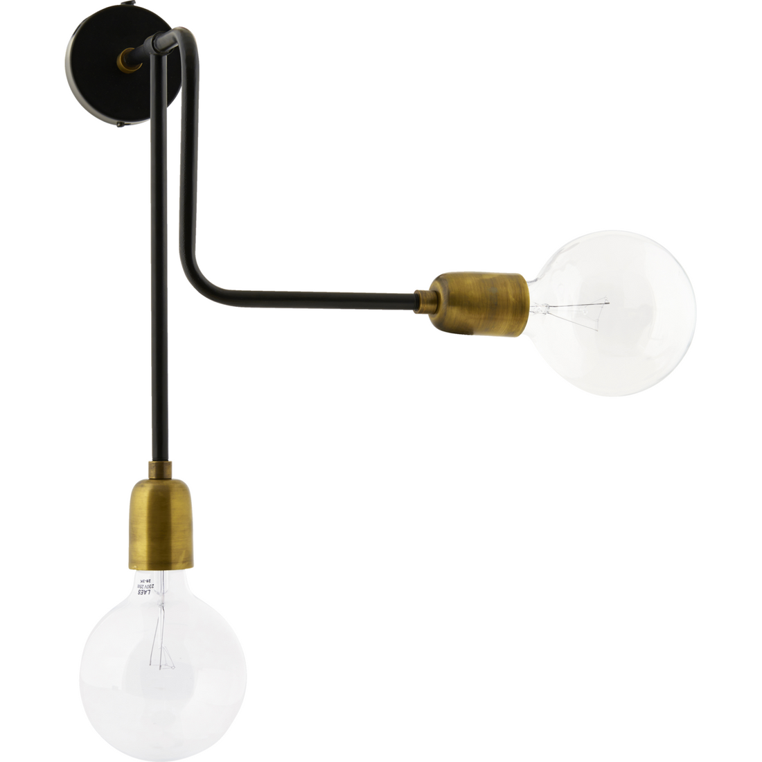 House Doctor - Wall lamp, Molecular, Black/Brass - L: 30 cm, W: 18 cm