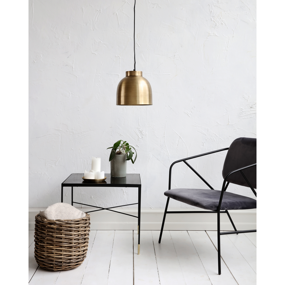 Lamp, hdbowl, brass