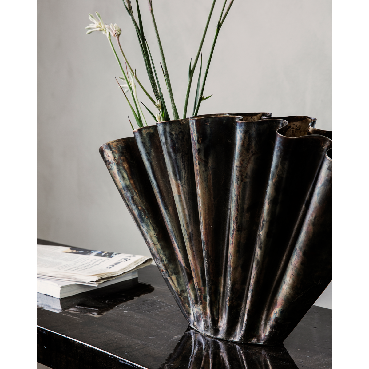 Vase, hdflood, antique brown