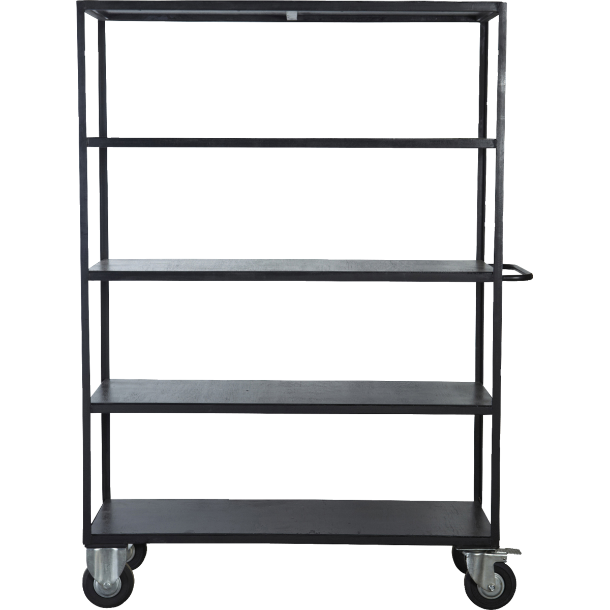 Shelf with 4 wheels, black