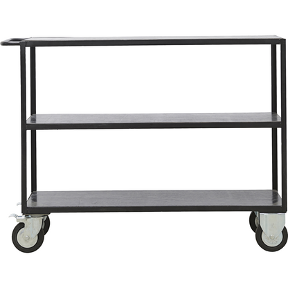 Shelf with 4 wheels, black