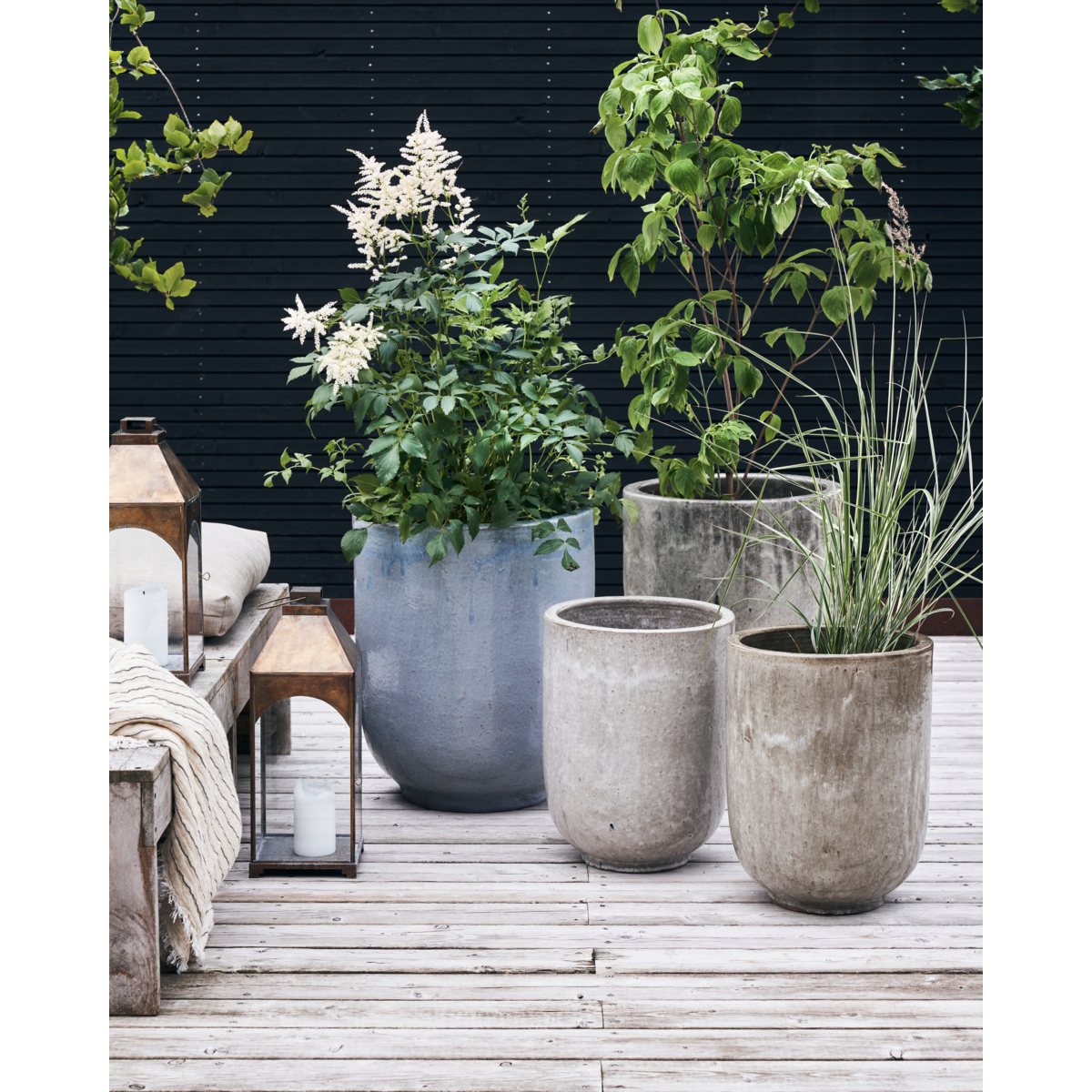 House Doctor herb pot, pho, gray-s :, h: 45 cm, dia: 35 cm, m :, h: 55 cm, dia: 45 cm