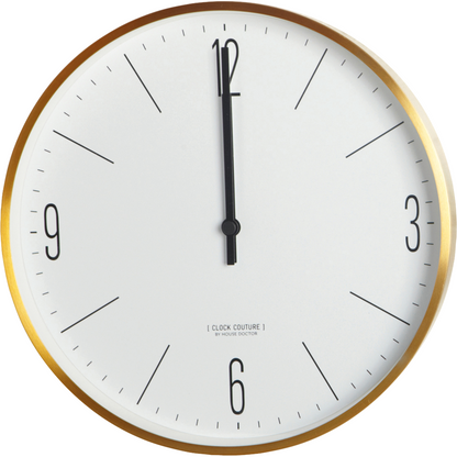 Wall clock, hdclock couture, white/gold