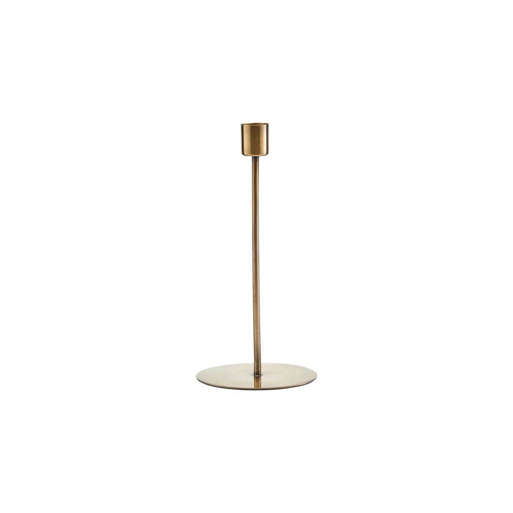 House Doctor - Candlestick, Anit, Antique Brass - H: 20 cm, DIA: 9.5 cm