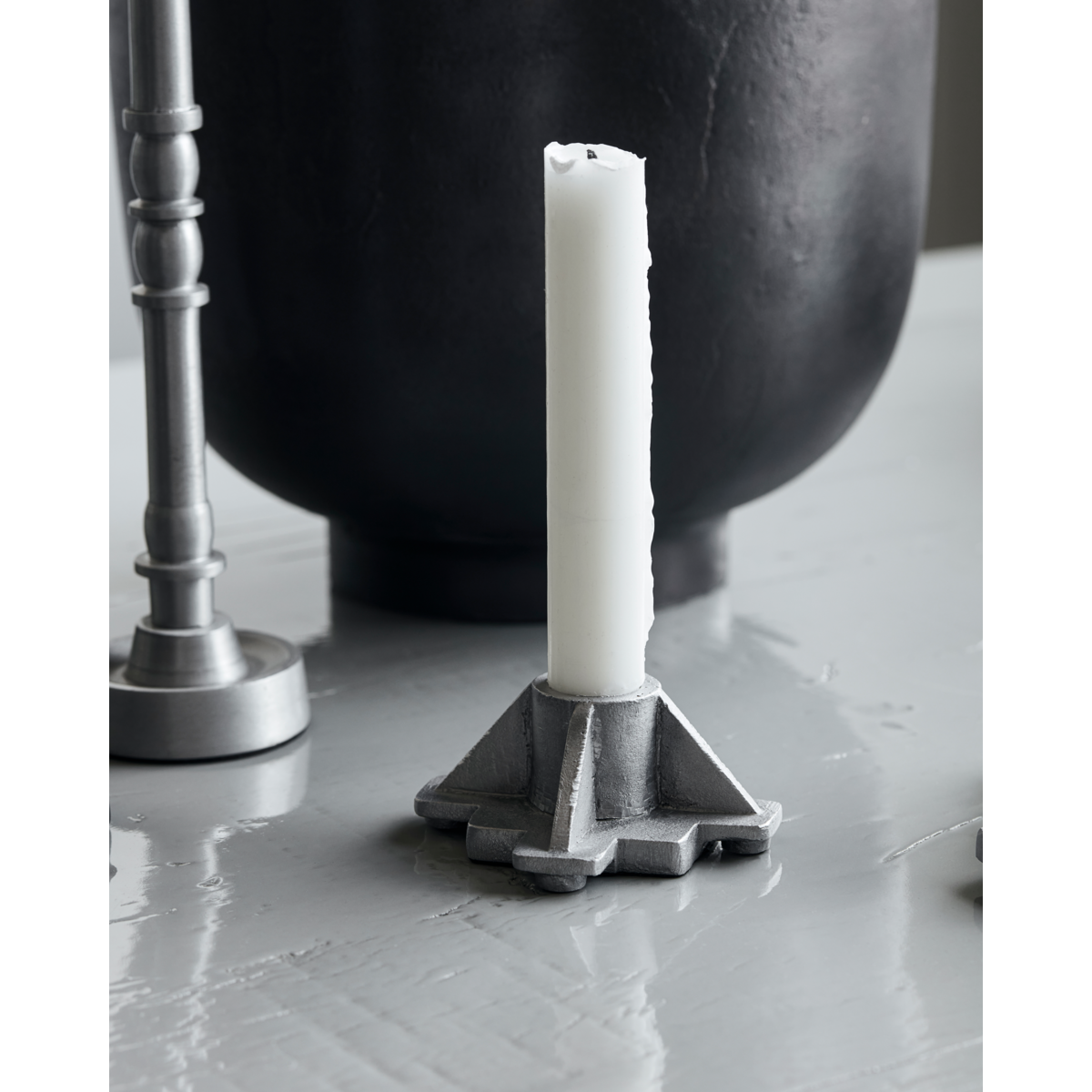 Candlestick, Hdcastle, Antique Aluminum