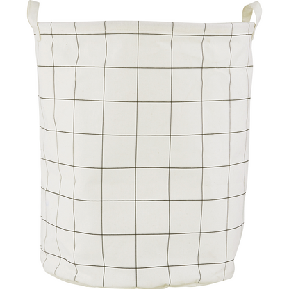 House Doctor - Laundry Bag, Squares, White/Black - H: 50 cm, DIA: 40 cm