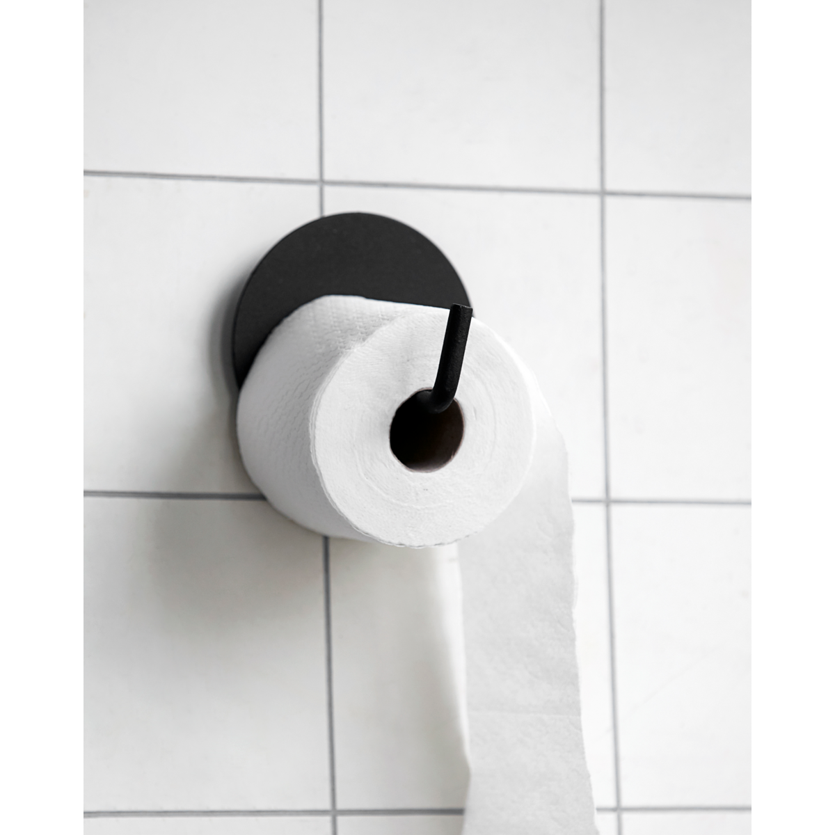 Toilet paper holder, HDTEXT, black