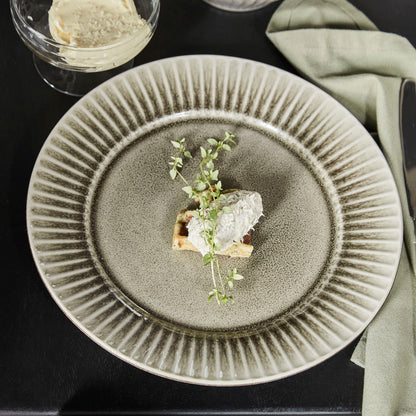 Dinner plate, HDPleat, gray/brown