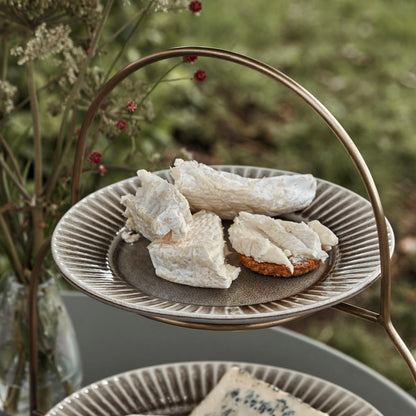 Lunch/cake plate, HDPleat, gray/brown