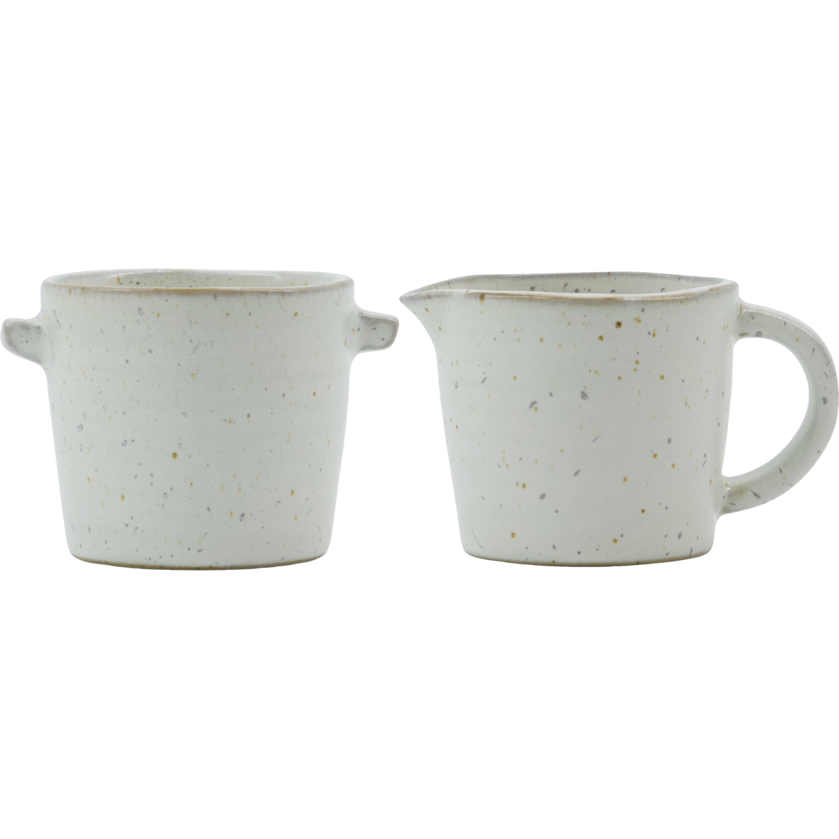 Milk jug and sugar bowl, hdpion, gray/white