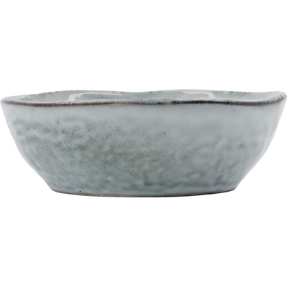 Bowl, hdrustic, gray; blue