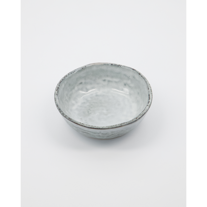 Bowl, hdrustic, gray; blue