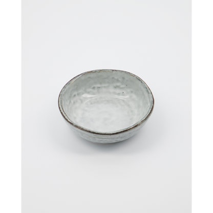 Bowl, hdrustic, gray; blue