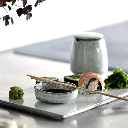 Sushi plate, rustic, gray/blue