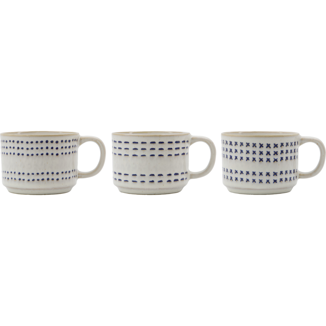 Mugs, hdstitch, raw white