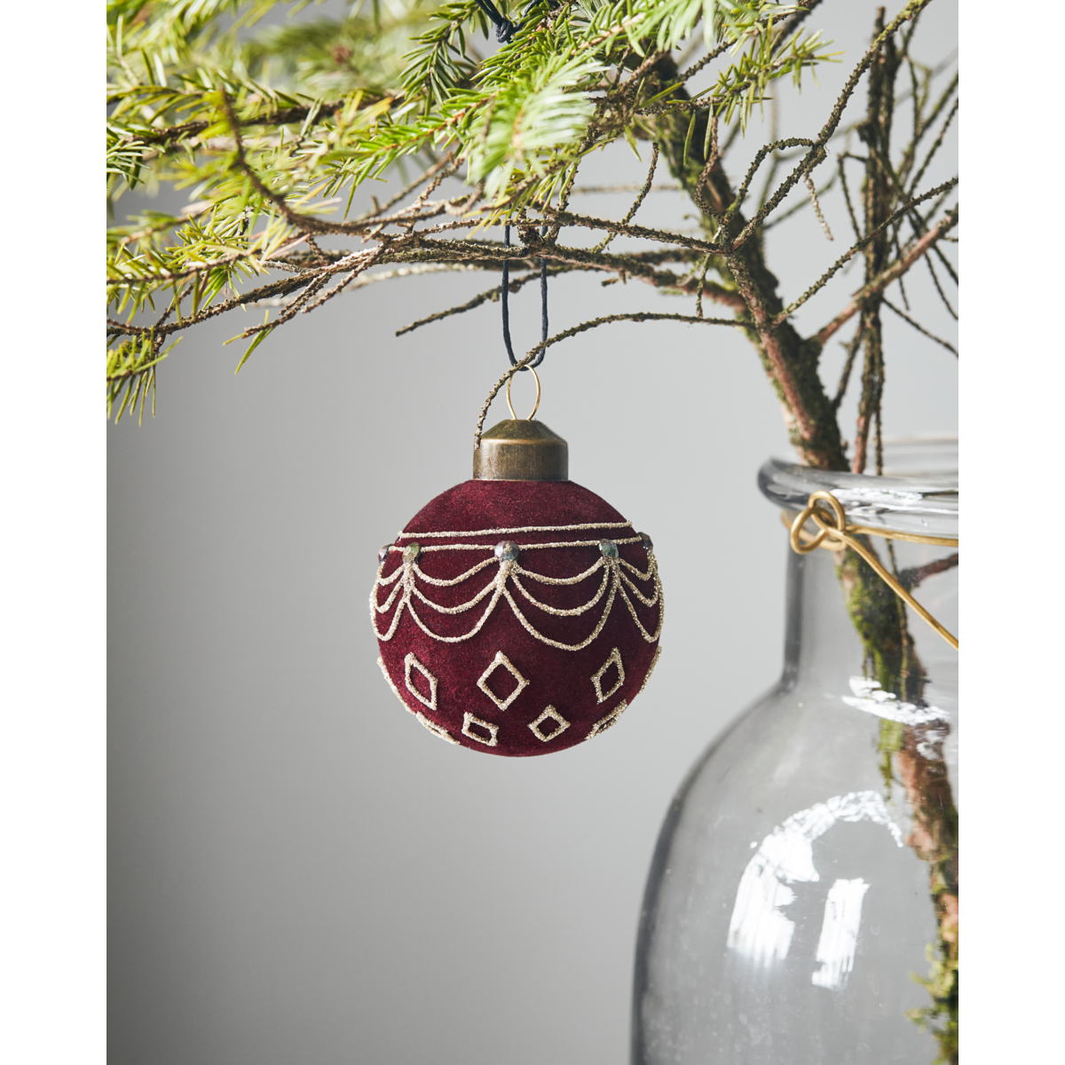 Christmas decorations, HD velor, reddish -brown