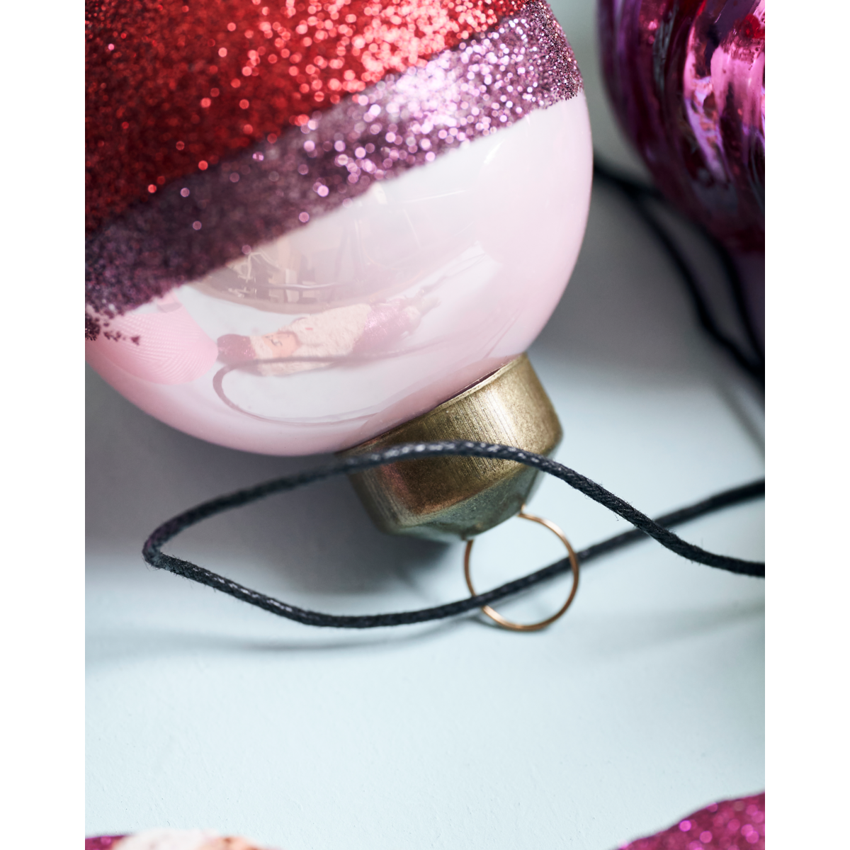 Christmas decorations, hdstrip, pink/red