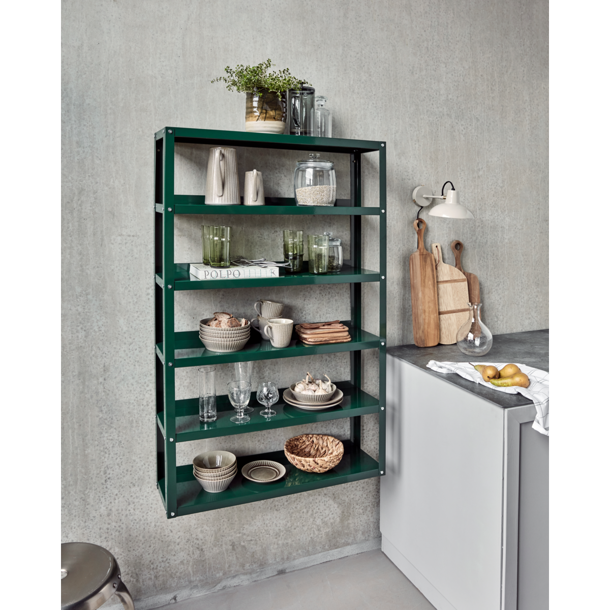 Shelf, hduse, dark green