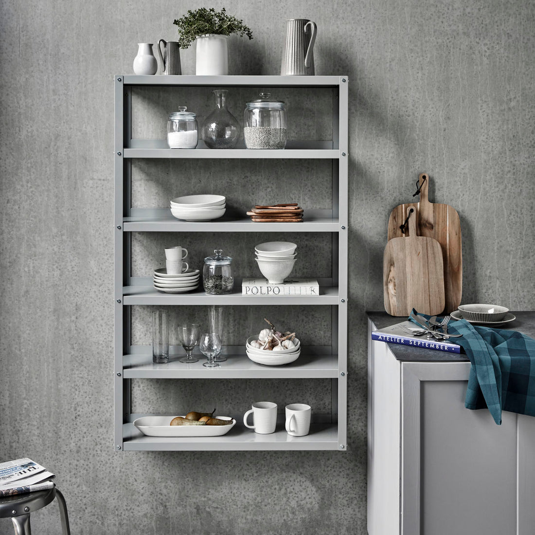 Shelf, hduse, light gray