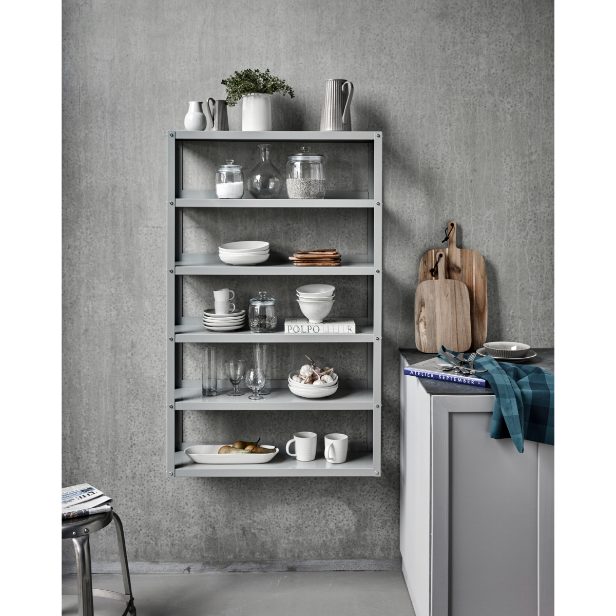 Shelf, hduse, light gray