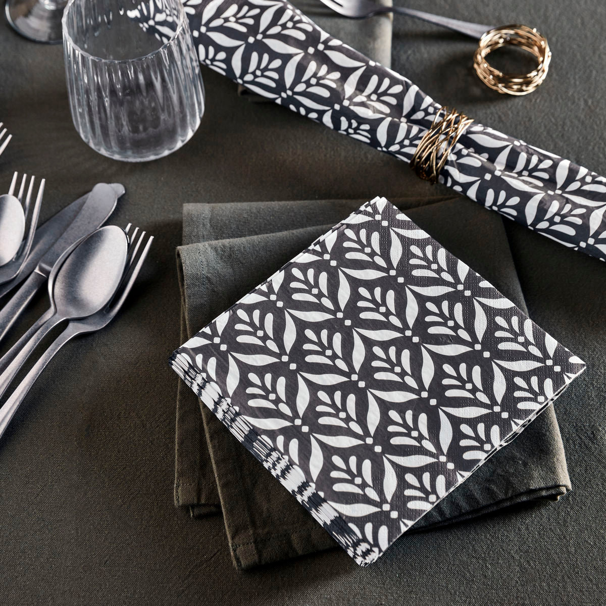 Napkins, hdmento, black