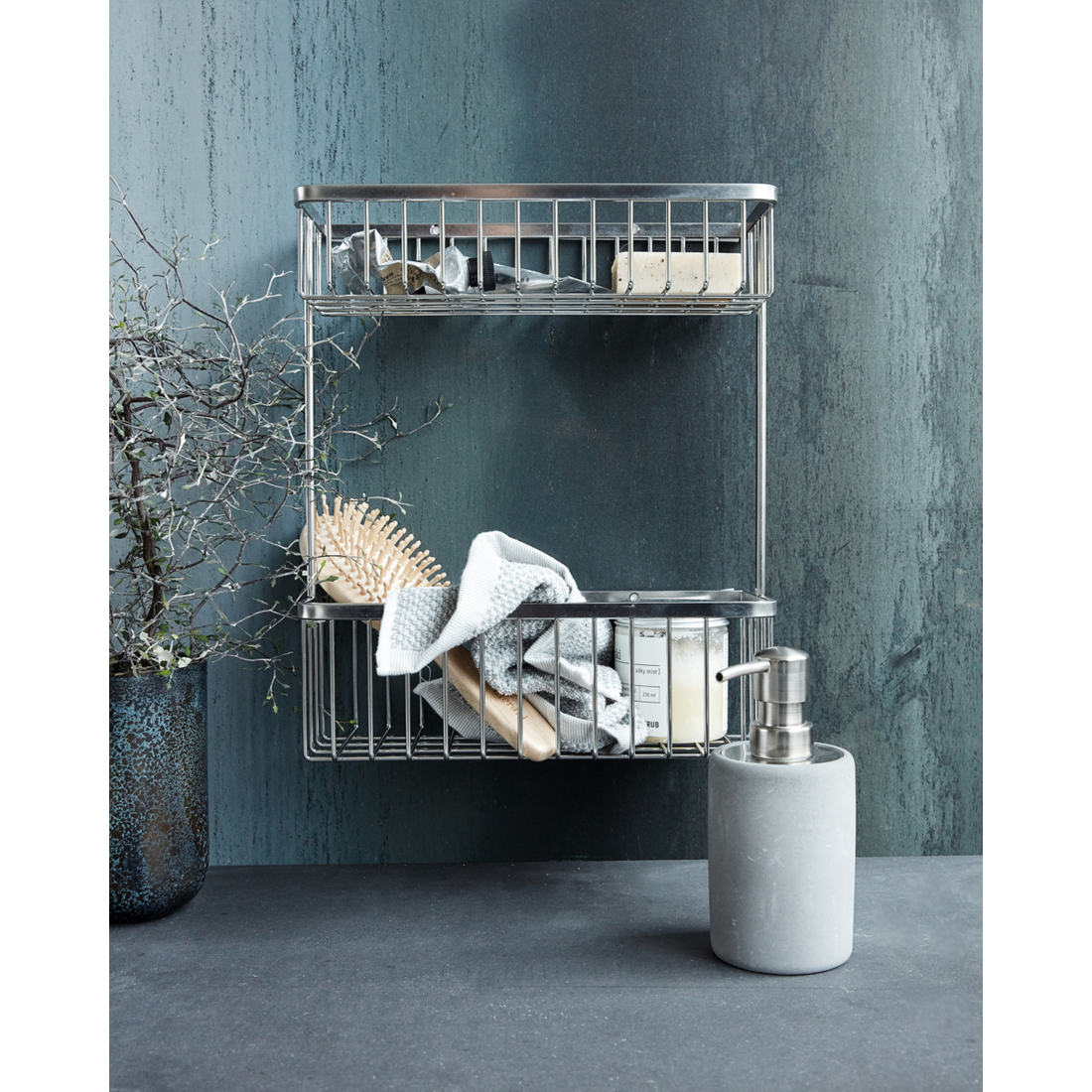 Basket, HDBath, Double, Silver Finish