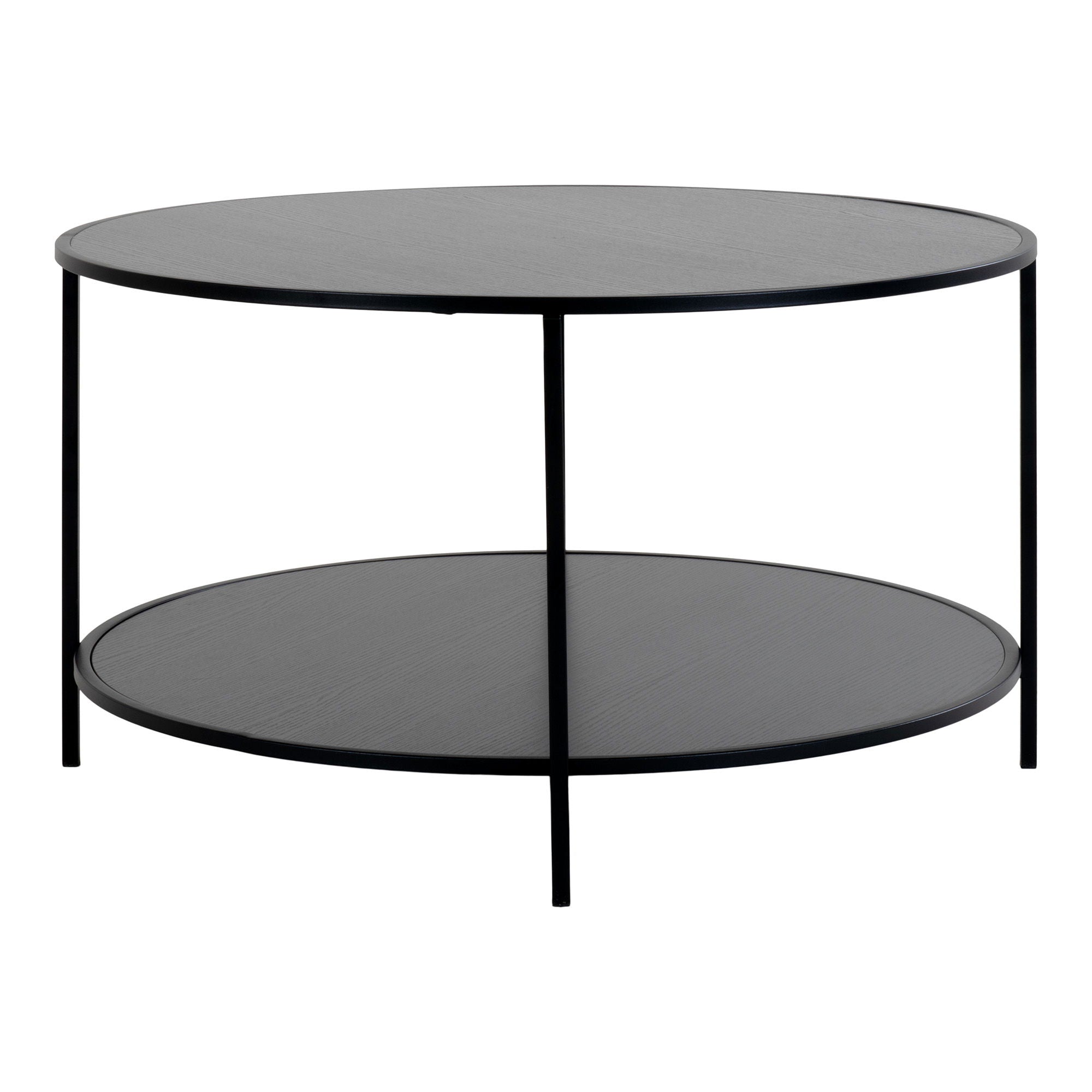 Vita Coffee Table - Coffee Table, Black with Black Frame Ø80x45 cm