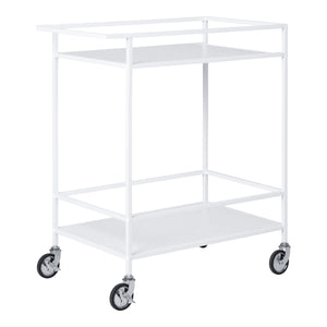 Vita bar trolley - bar trolley, 2 white shelves, white frame 68x40x79 cm