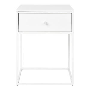 Vita Corner Table - Corner table, 1 drawer, white, white frame 40x40x55 cm