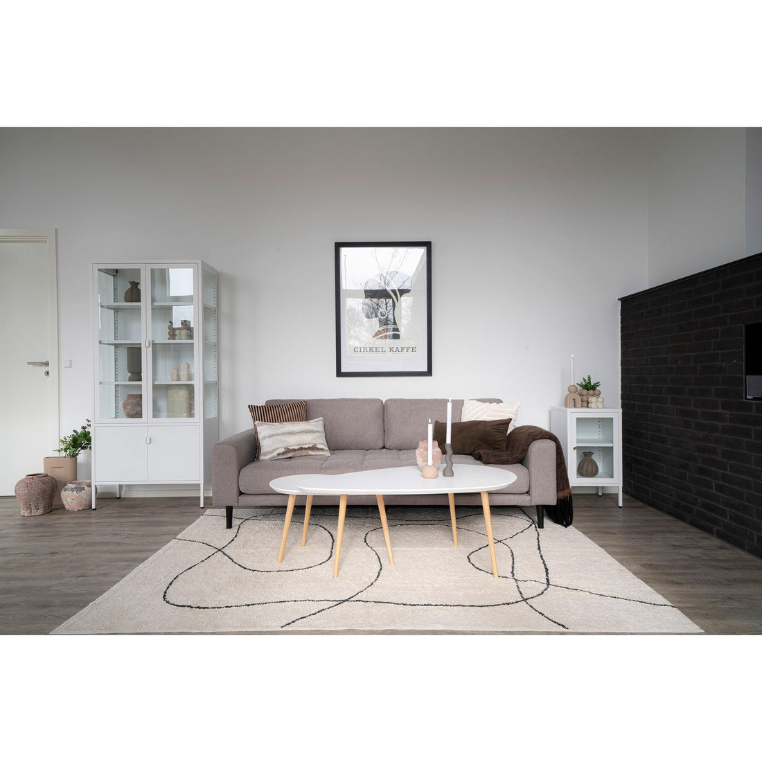 Vado Coffee table - Coffee table, white with natural leg 60x110x45 cm