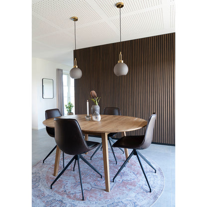 Metz Dining Table - Dining Table, Oiled Oak, built -in additional plate with Butterfly Function Ø118x118-158x75 cm