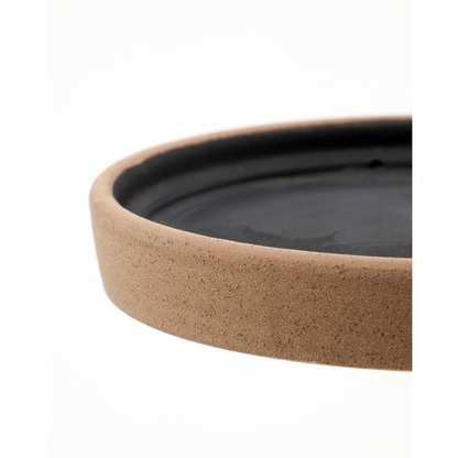 Herbal pot with saucer, hdastu, black/natural