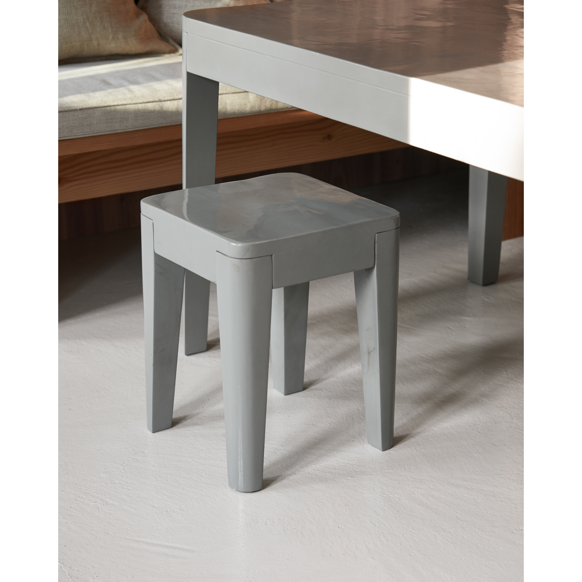 Stool, hdmolon, gray