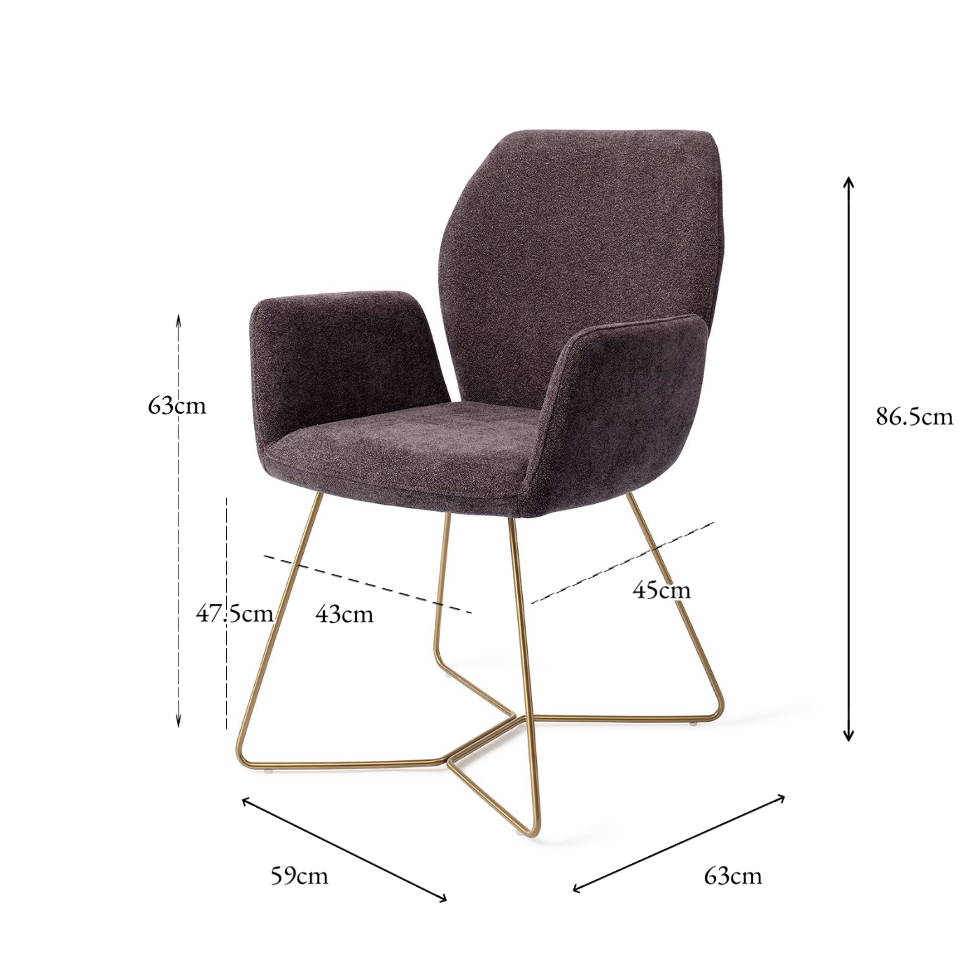 Misaki Dining Chair Almost Black