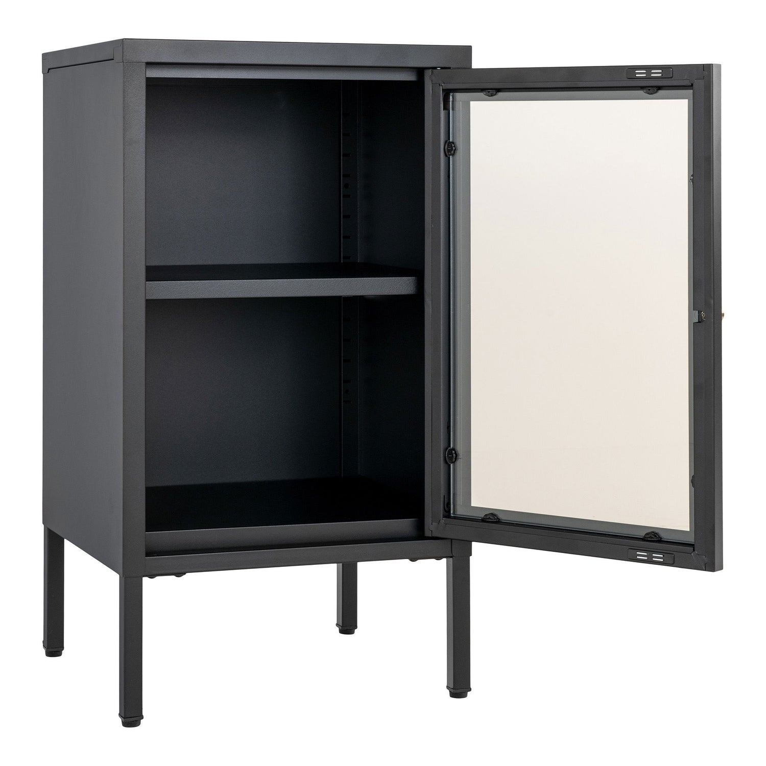 Dalby closet - cabinet, black with glass door