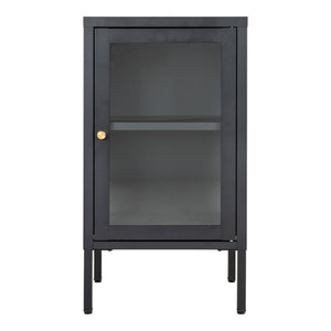 Dalby closet - cabinet, black with glass door