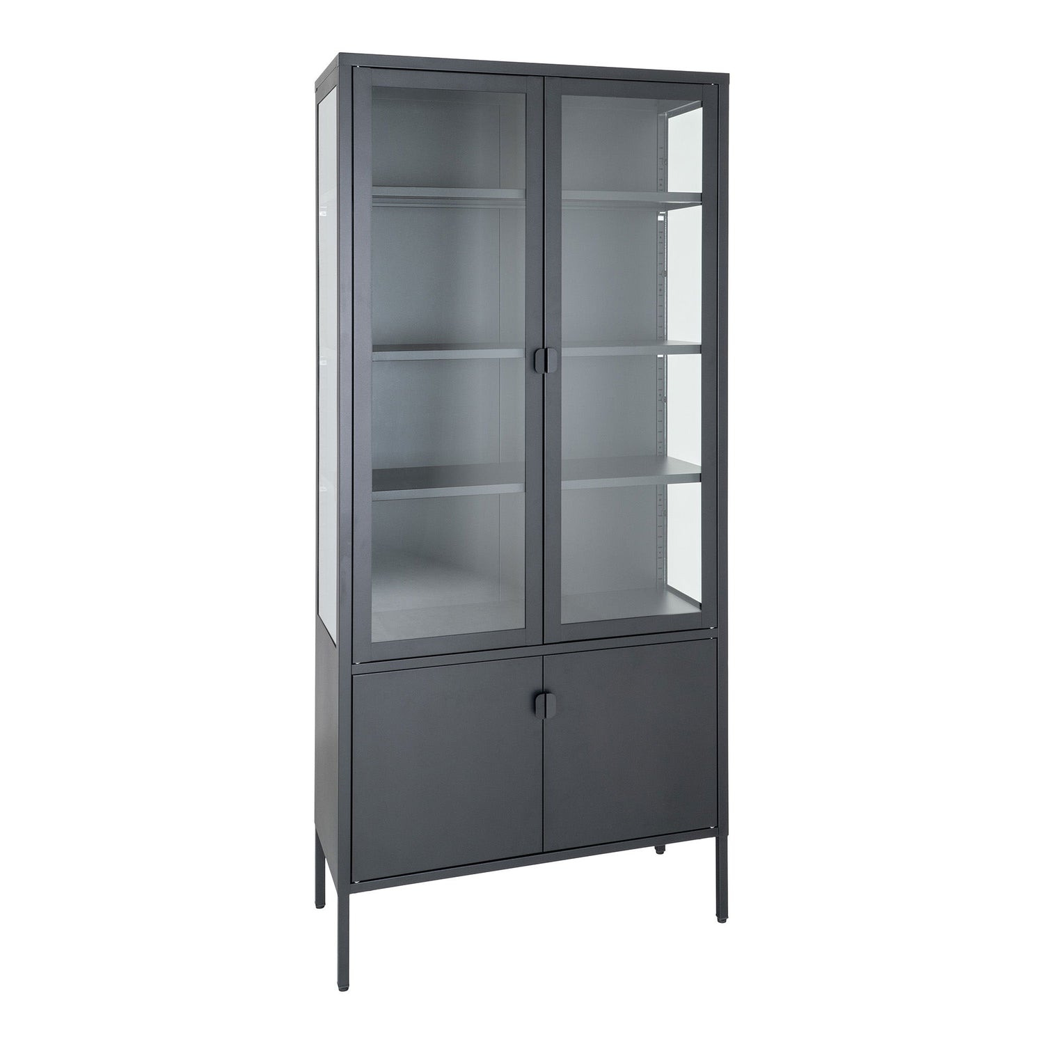 Brisbane display cabinet - display cabinet, black with 4 doors