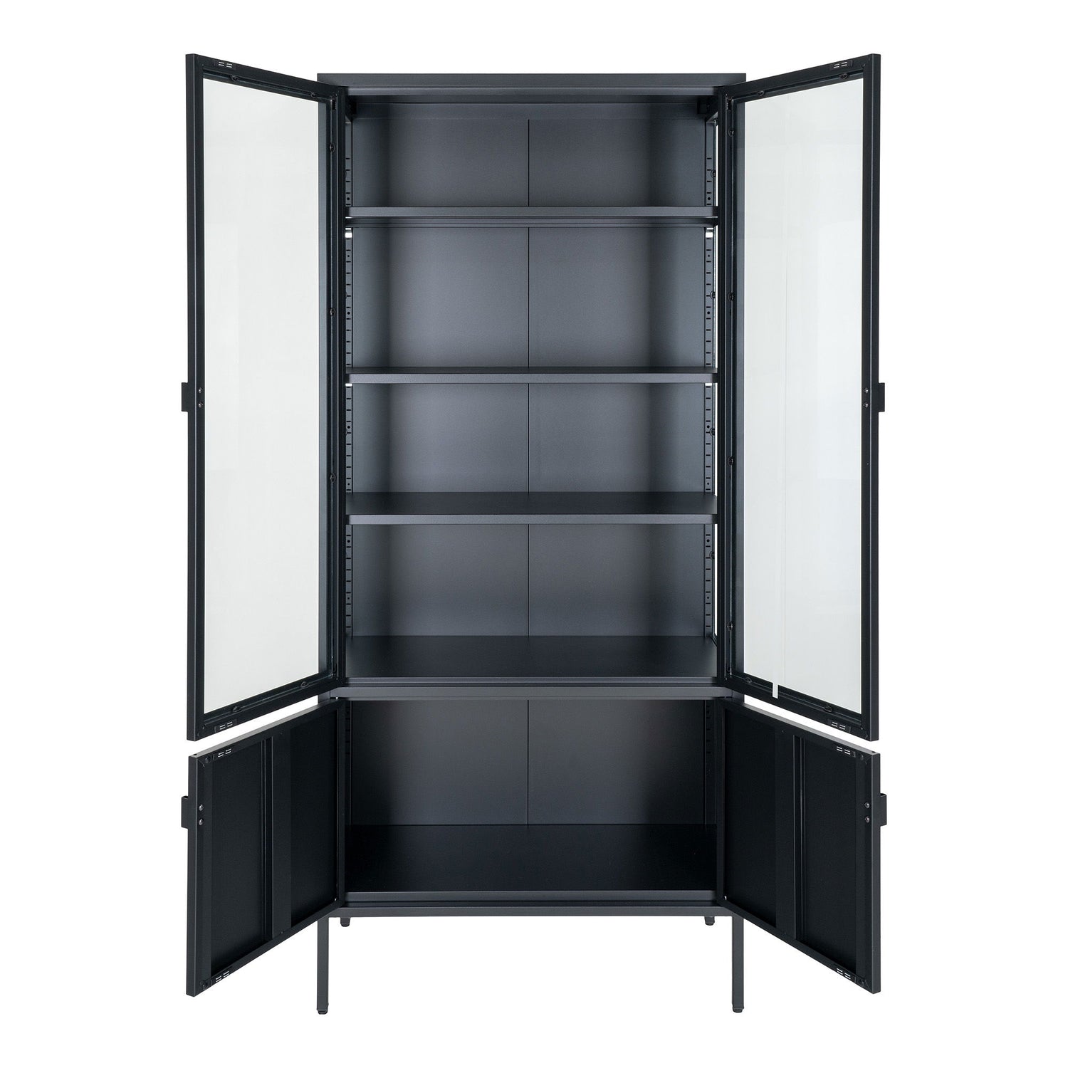 Brisbane display cabinet - display cabinet, black with 4 doors