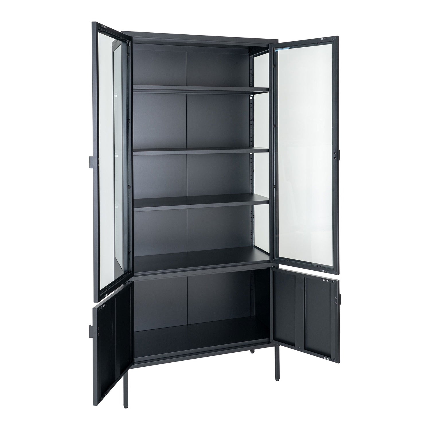 Brisbane display cabinet - display cabinet, black with 4 doors