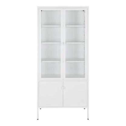 Brisbane display cabinet - display cabinet, white with 4 doors