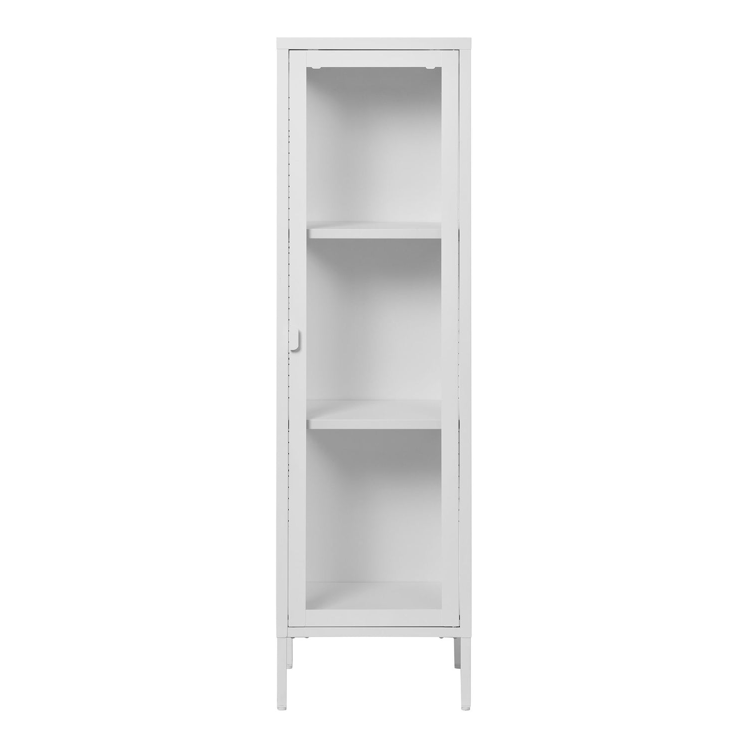 Brisbane narrow display cabinet - narrow display cabinet, 1 glass door, steel, white 40x35x140 cm