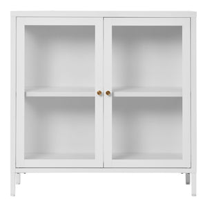 Dalby cabinet - cabinet, 2 glass doors, steel, white 80x35x80 cm