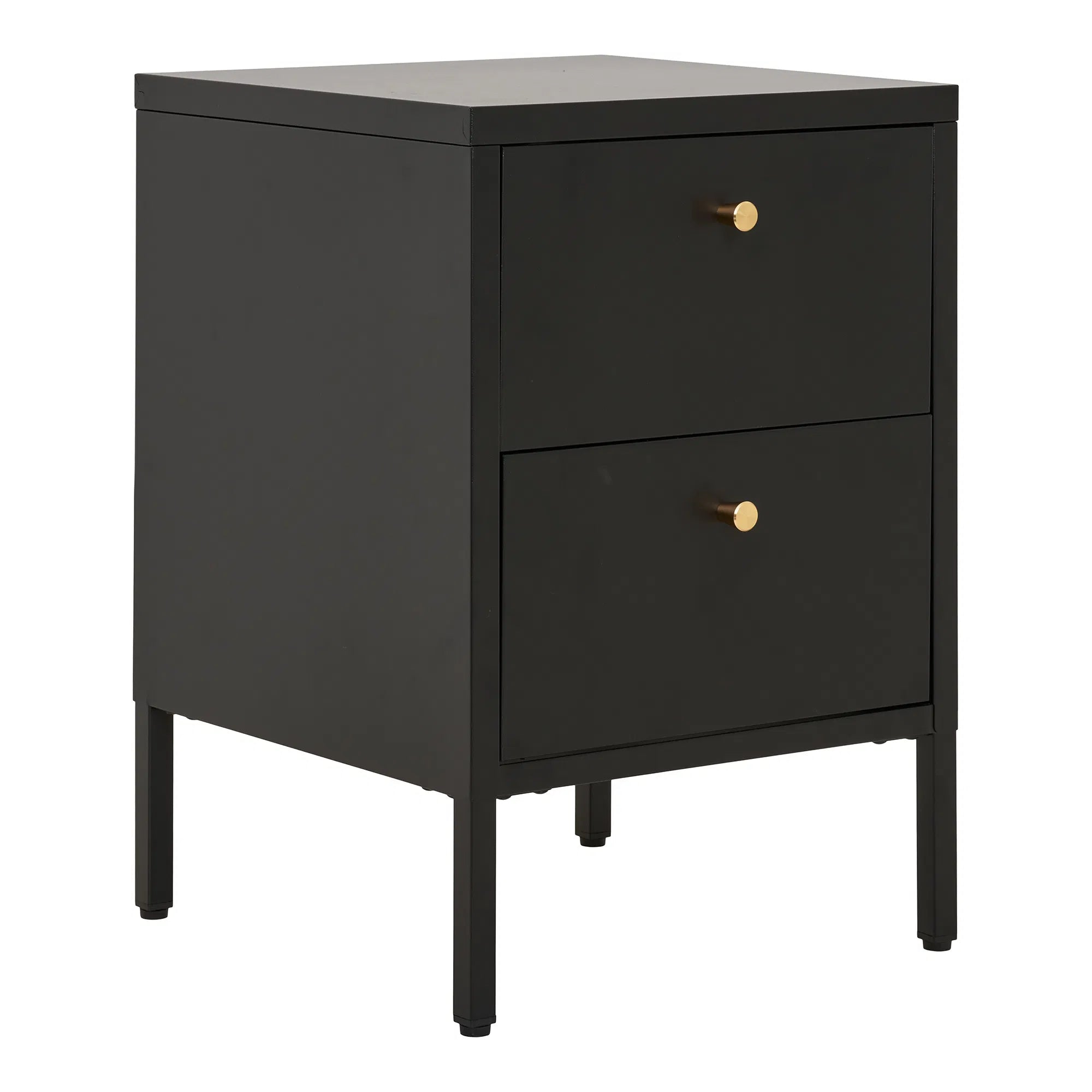 Dalby dresser - dresser, 2 drawers, steel, black 40x40x59.5 cm