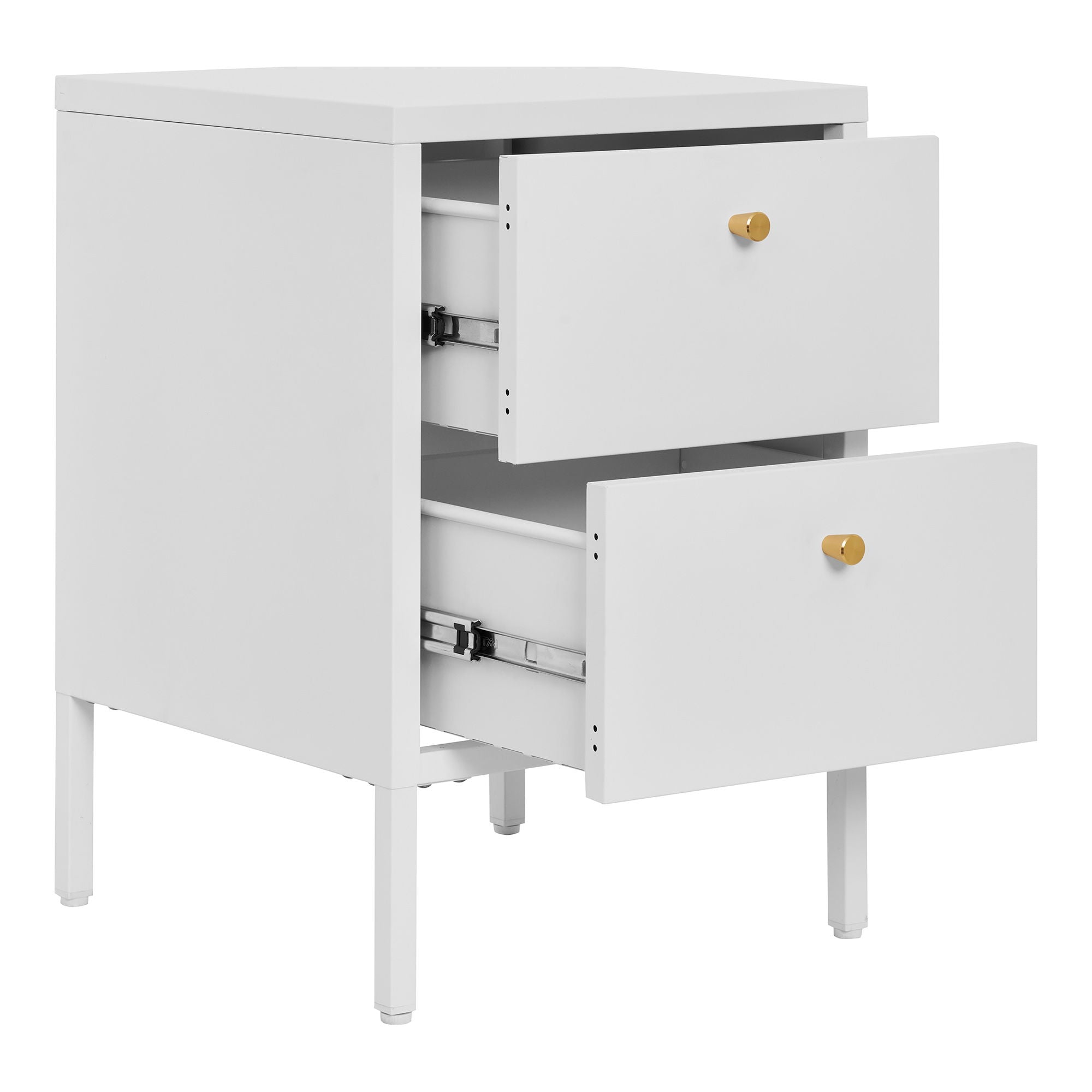 Dalby dresser - dresser, 2 drawers, steel, white 40x40x59.5 cm