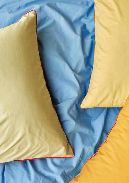 Hübsch AKI bedding 80/220 blue/yellow