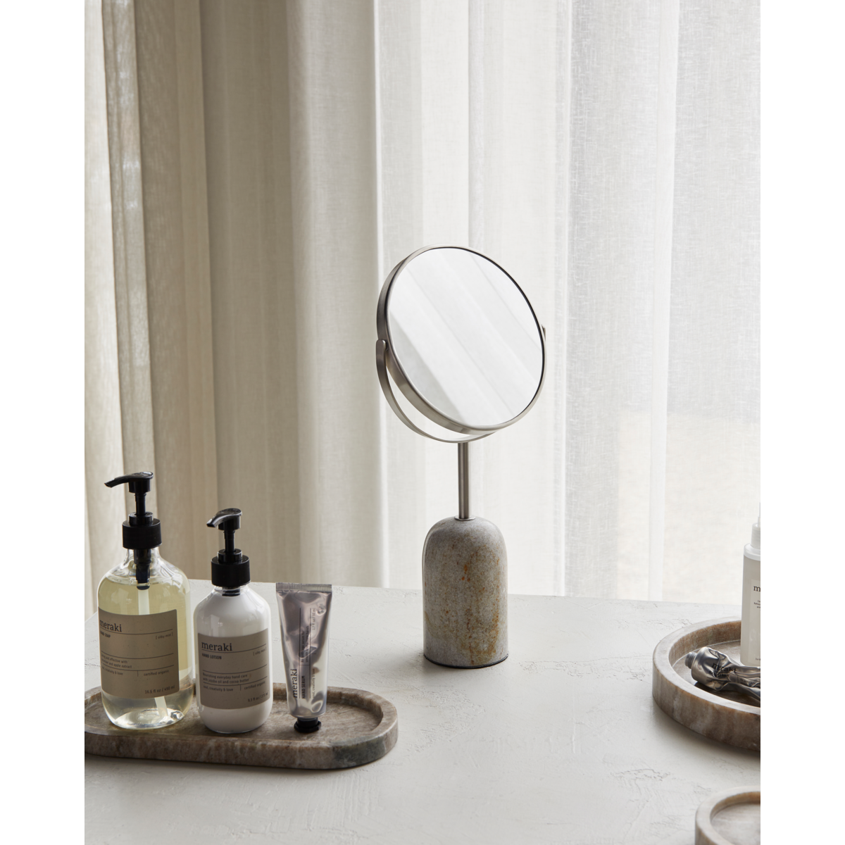 Double -sided mirror, mkmarble, beige