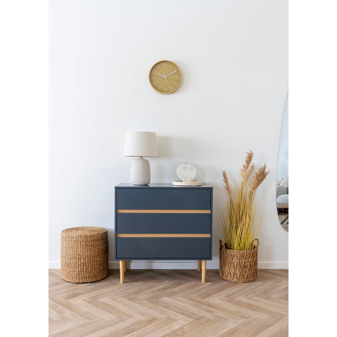 Bisley dresser - dresser, 3 drawers, painted wood, dark gray 80x40x80 cm