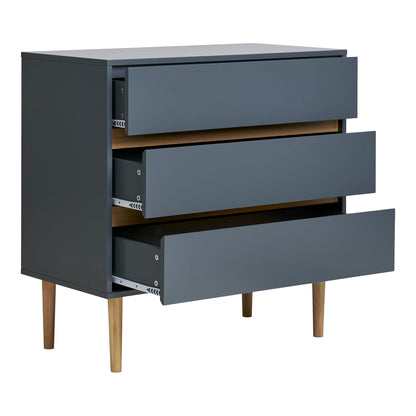 Bisley dresser - dresser, 3 drawers, painted wood, dark gray 80x40x80 cm