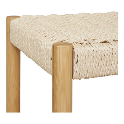 Ember clothing rack - clothing rack with natural braided bench, bamboo, nature